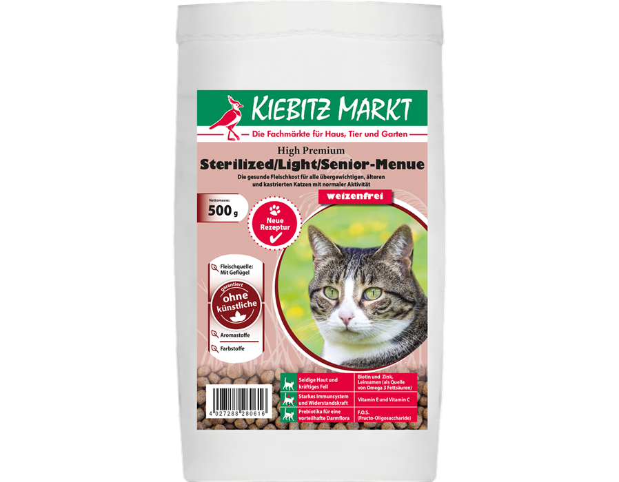 Kiebitzmarkt High Premium Sterilized / Light / Senior-Menue weizenfrei 2 kg