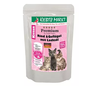Kiebitzmarkt Premium Kitten Rind & Geflügel mit Lachsöl