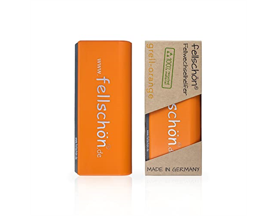 fellschön® Fellwechselhelfer goes 100% Recyclingmaterial grell-orange