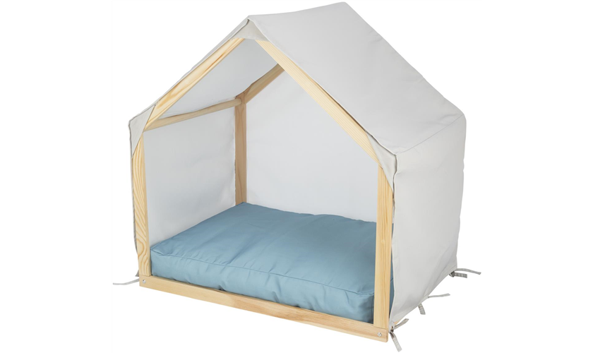 TRIXIE Höhle Lias mit Holzgestell 88 × 89 × 61 cm, sand/blau