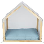 TRIXIE Höhle Lias mit Holzgestell 88 × 89 × 61 cm, sand/blau