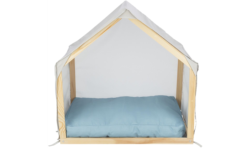 TRIXIE Höhle Lias mit Holzgestell 88 × 89 × 61 cm, sand/blau