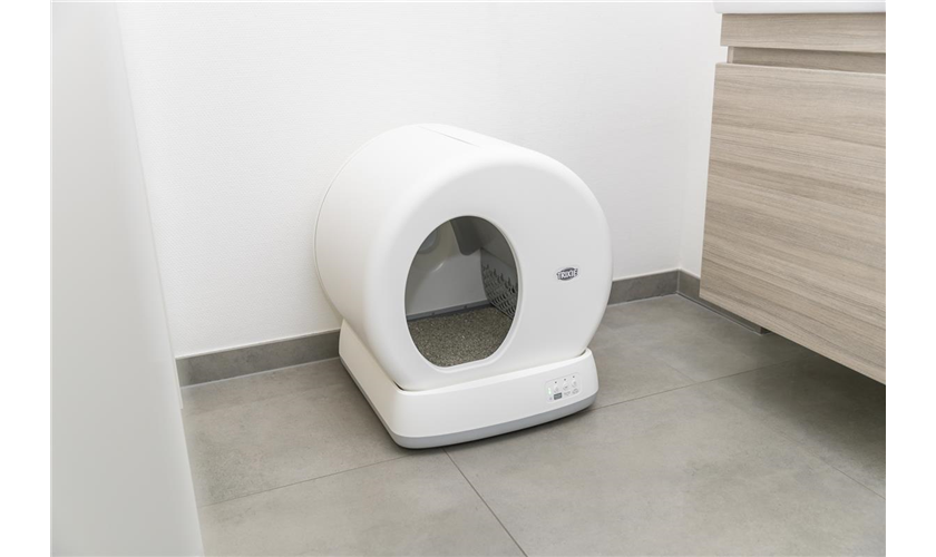 Trixie selbstreinigende Katzentoilette Katzenklo Kunststoff, 53 × 55,5 × 52 cm, weiß