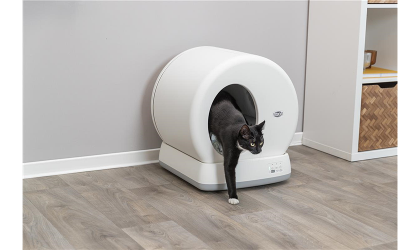 Trixie selbstreinigende Katzentoilette Katzenklo Kunststoff, 53 × 55,5 × 52 cm, weiß