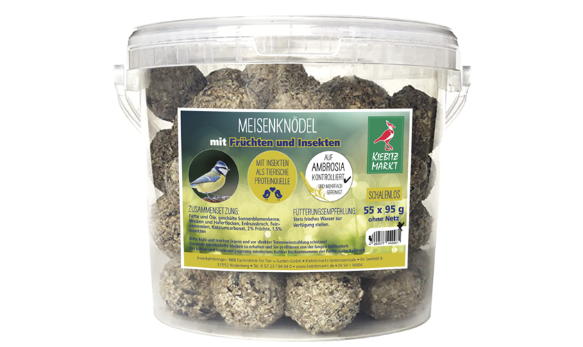 Kiebitzmarkt Meisenknödel schalenlos Frucht+Insekt ohne Netz 30 x 95 g