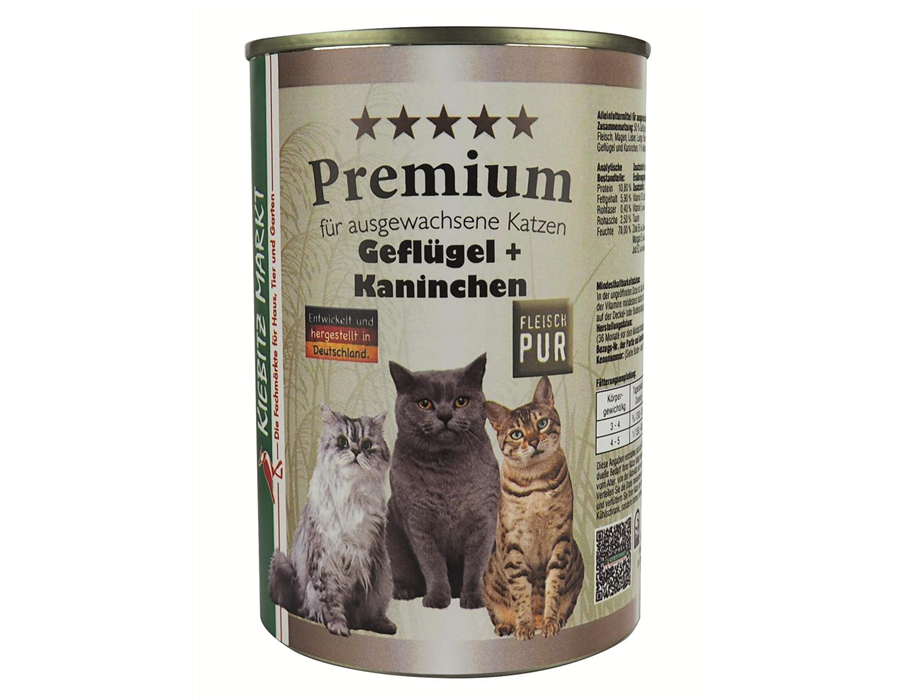 Kiebitzmarkt Premium Geflügel + Kaninchen 24x400 g