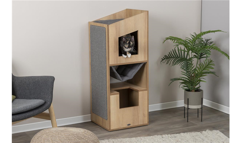 TRIXIE Cat Tower CityStyle City Style 105 cm, braun/grau