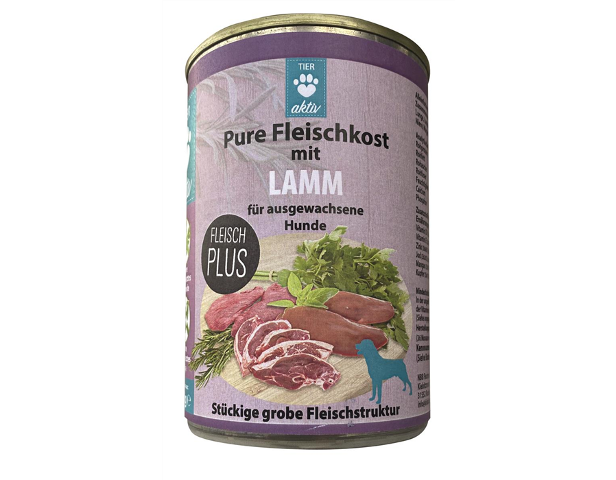 TIER aktiv Pure Fleischkost mit Lamm 24x400 g