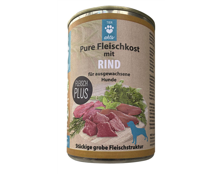 TIER aktiv Pure Fleischkost mit Rind 24x400 g
