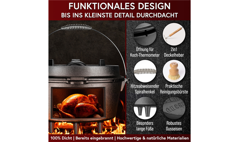 GUSSKÖNIG Dutch Oven 2in1 4,5 L 4,5 Liter