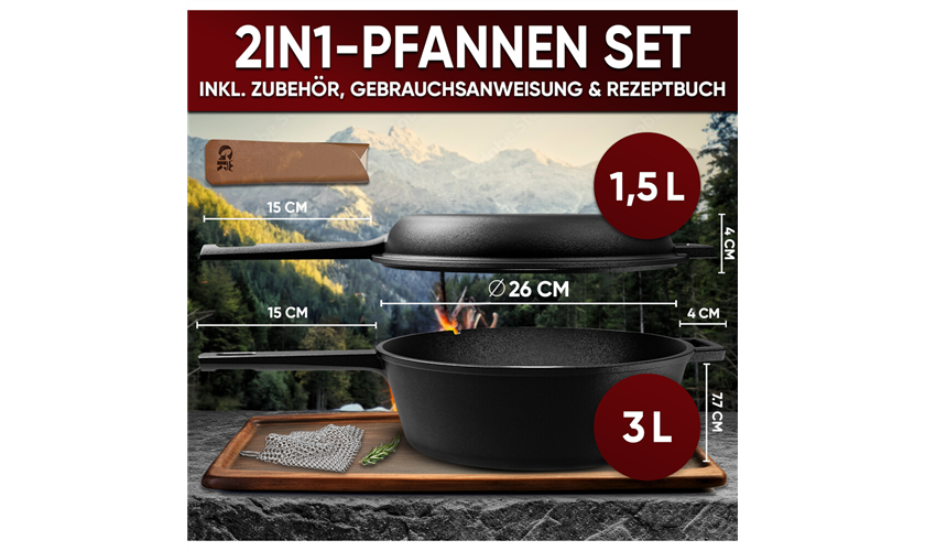 GUSSKÖNIG Doppelpfanne 4,5 L 4,5 Liter