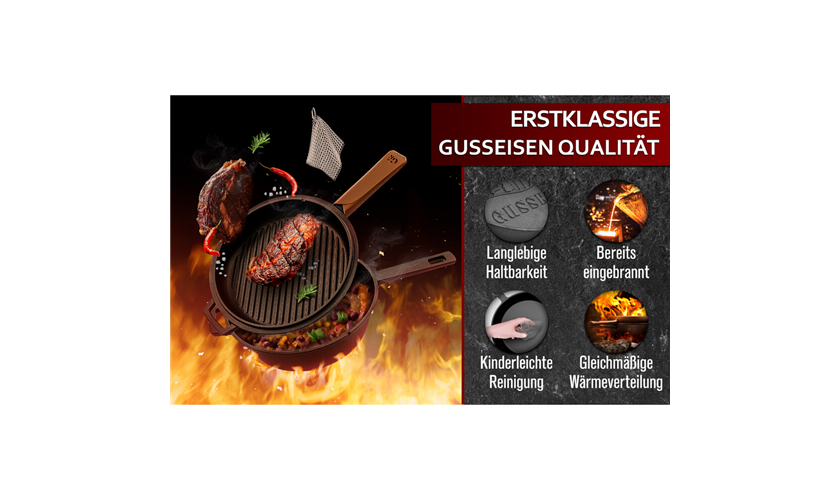 GUSSKÖNIG Doppelpfanne 4,5 L 4,5 Liter