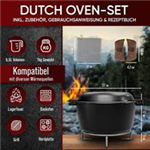 GUSSKÖNIG Dutch Oven mit Ledergriffen Topf 4,8 Liter, Deckel 1,8 Liter