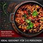 GUSSKÖNIG Dutch Oven mit Ledergriffen Topf 4,8 Liter, Deckel 1,8 Liter
