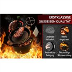 GUSSKÖNIG Dutch Oven mit Ledergriffen Topf 4,8 Liter, Deckel 1,8 Liter