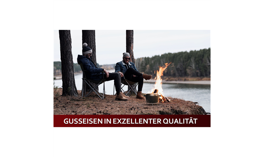 GUSSKÖNIG Dutch Oven mit Ledergriffen Topf 4,8 Liter, Deckel 1,8 Liter