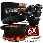 GUSSKÖNIG Dutch Oven-Set Mini 6x 250 ml Mini-Topf mit Deckel