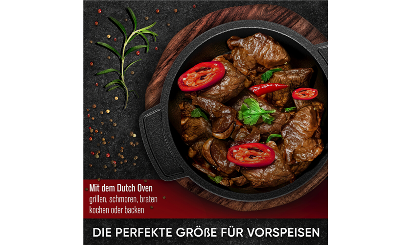 GUSSKÖNIG Dutch Oven-Set Mini 6x 250 ml Mini-Topf mit Deckel