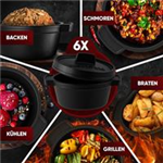 GUSSKÖNIG Dutch Oven-Set Mini 6x 250 ml Mini-Topf mit Deckel