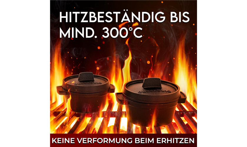 GUSSKÖNIG Dutch Oven-Set Mini 6x 250 ml Mini-Topf mit Deckel