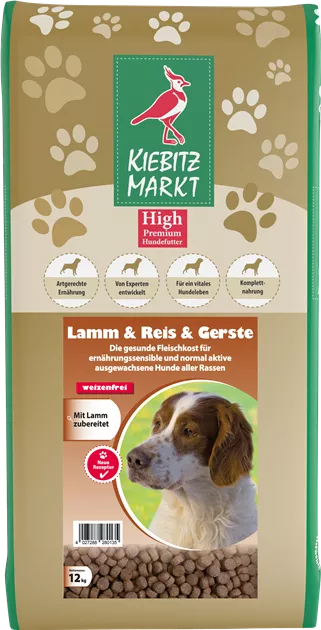 Kiebitzmarkt High Premium Lamm & Reis & Gerste weizenfrei, Die gesunde  Fleischkost mit frischem Fleisch fr ernhrungssensible Hunde aller Rassen.  - NBB Fachmrkte fr Tier + Garten GmbH