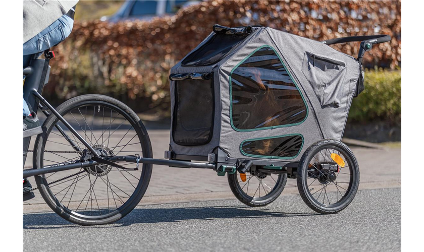 Fahrrad-Anhänger für Hunde Art.-Nr.: 12800, Größe: S, Maße: 41,5 x 59 x 78/130 cm, bis zu 25 kg