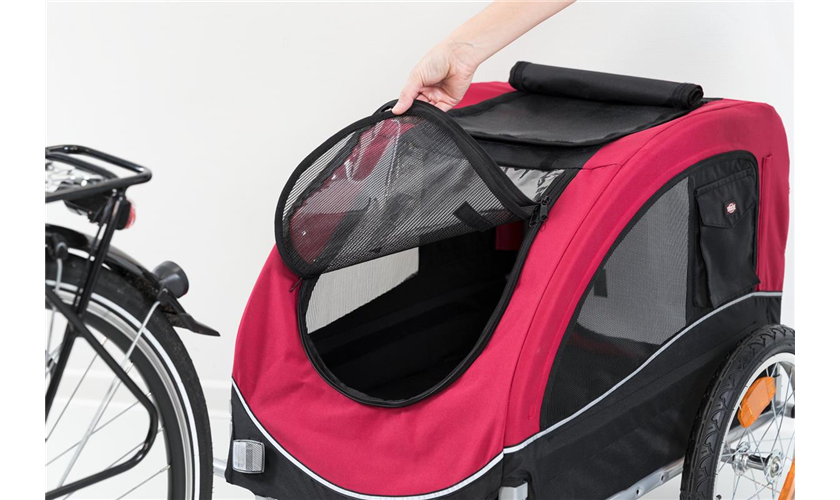 Fahrrad-Anhänger für Hunde Art.-Nr.: 12813, Größe: S, Maße: 53 x 60 x 60/117 cm, bis zu 15 kg
