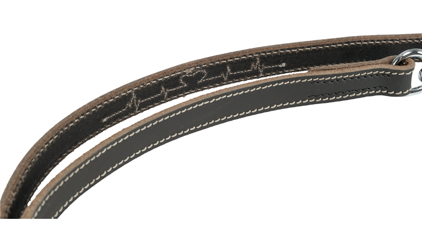 Rustic Fettleder-Verlängerungsleine Heartbeat Art.-Nr.: 18982, Größe M-L, Farbe Schwarz, Maße: 2,00 m/20 mm