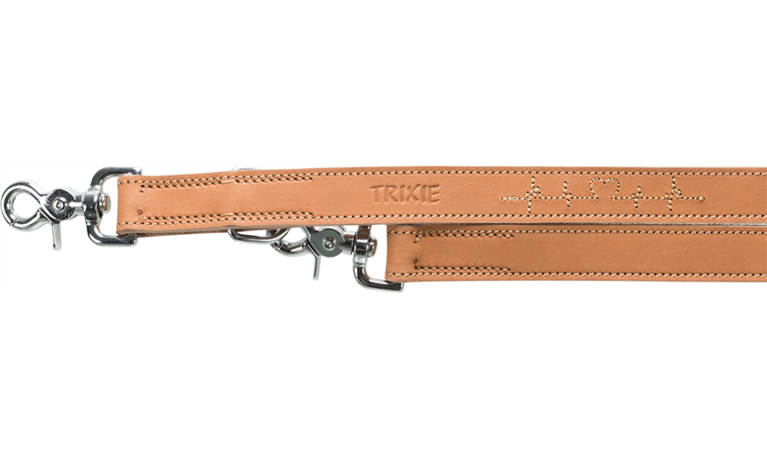 Rustic Fettleder-Verlängerungsleine Heartbeat Art.-Nr.: 18982, Größe M-L, Farbe Schwarz, Maße: 2,00 m/20 mm