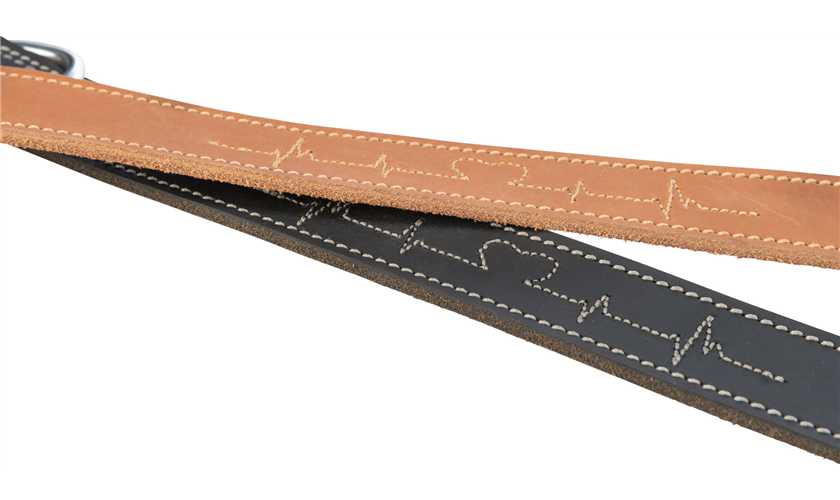 Rustic Fettleder-Halsband Heartbeat Art.-Nr.: 18984, Größe S-M, Farbe Schwarz, Maße: 34-40 cm/30 mm