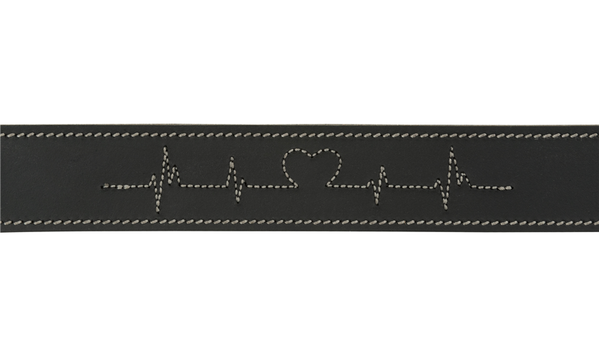 Rustic Fettleder-Halsband Heartbeat Art.-Nr.: 18984, Größe S-M, Farbe Schwarz, Maße: 34-40 cm/30 mm