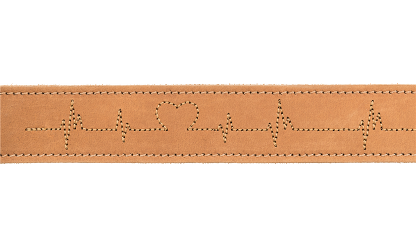 Rustic Fettleder-Halsband Heartbeat Art.-Nr.: 18984, Größe S-M, Farbe Schwarz, Maße: 34-40 cm/30 mm