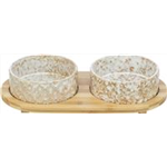 Napf-Set Art.-Nr.: 24829, Maße: 2 x 0,8 l/ø 16 cm/39 × 8 × 20 cm