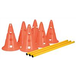 Pylonen-Hindernis-Set Art.-Nr.: 32091, Maße: ø 23 × 30 cm/78 cm, Inhalt 6 Pylonen/3 Stangen Pylonen-Hindernis-Set Art.-Nr.: 32091, Maße: ø 23 × 30 cm/78 cm, Inhalt 6 Pylonen/3 Stangen