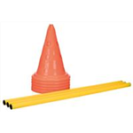Pylonen-Hindernis-Set Art.-Nr.: 32091, Maße: ø 23 × 30 cm/78 cm, Inhalt 6 Pylonen/3 Stangen Pylonen-Hindernis-Set Art.-Nr.: 32091, Maße: ø 23 × 30 cm/78 cm, Inhalt 6 Pylonen/3 Stangen