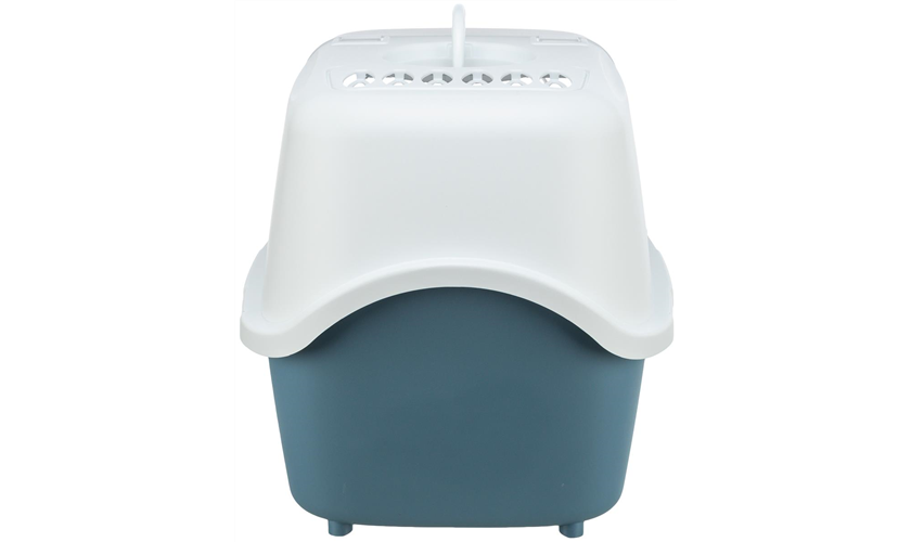 Katzentoilette Vico Open Top, mit Haube Art.-Nr.: 40341, Maße: 40 × 40 × 56 cm, blau/weiß