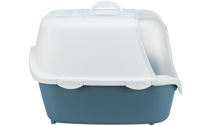 Katzentoilette Vico Open Top, mit Haube Art.-Nr.: 40341, Maße: 40 × 40 × 56 cm, blau/weiß
