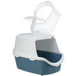 Katzentoilette Vico Open Top, mit Haube Art.-Nr.: 40341, Maße: 40 × 40 × 56 cm, blau/weiß