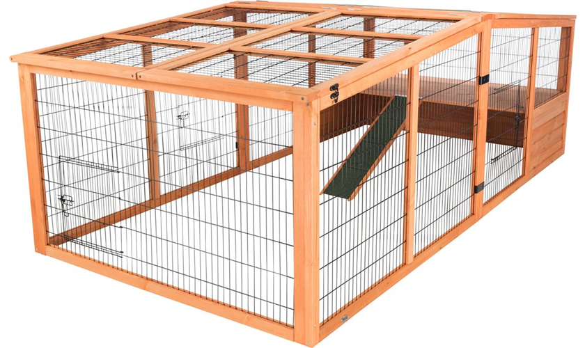 Freilaufgehege XL mit Abdeckung Art.-Nr.: 62285, Maße: 233 × 79 × 116 cm, für z. B.: Meerschweinchen, Kaninchen