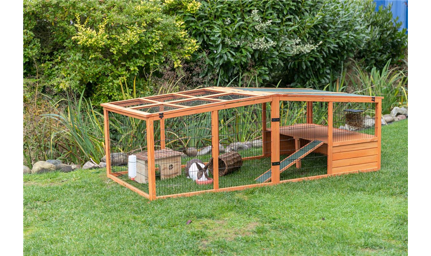 Freilaufgehege XL mit Abdeckung Art.-Nr.: 62285, Maße: 233 × 79 × 116 cm, für z. B.: Meerschweinchen, Kaninchen