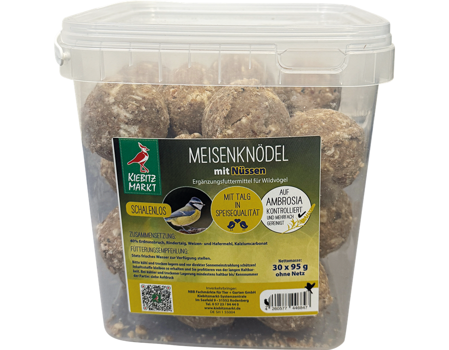 Kiebitzmarkt Meisenknödel schalenlos Nuss ohne Netz 30 x 95 g
