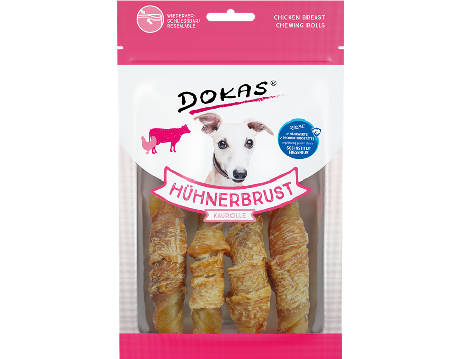 Dokas Dog Snack Hühnerbrust Kaurolle 90 g