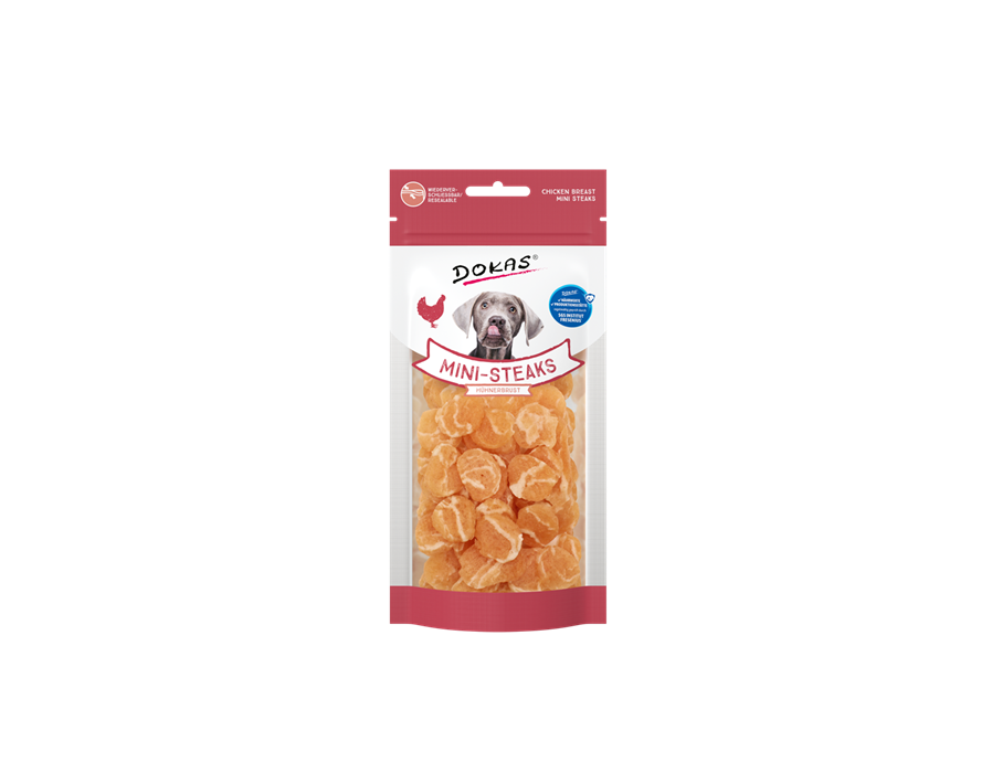 Dokas Dog Snack Mini Steaks Hühnerbrust 50 g 50 g