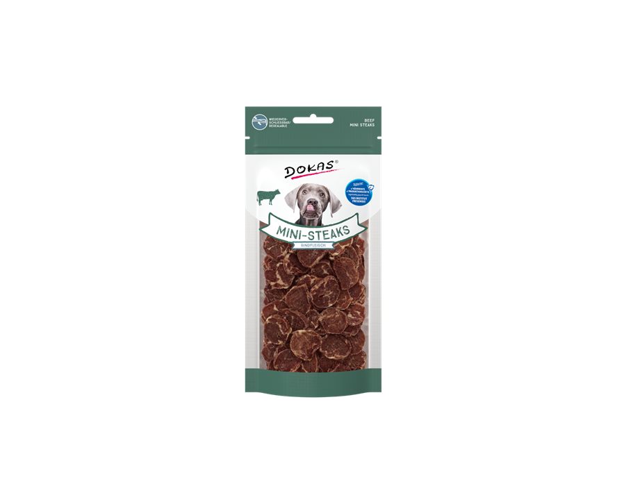 Dokas Dog Snack Mini Steaks Rindfleisch 50 g 50 g