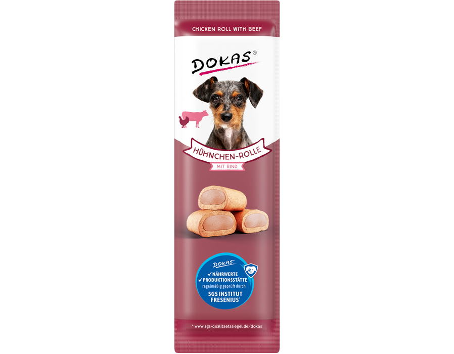 Dokas Dog Snack Hühnchen-Rolle mit Rind 10g 10 g