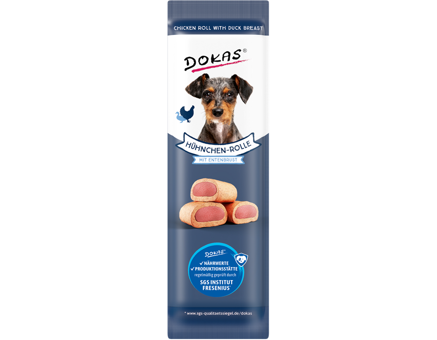 Dokas Dog Snack Hühnchen-Rolle mit Ente 10g 10 g