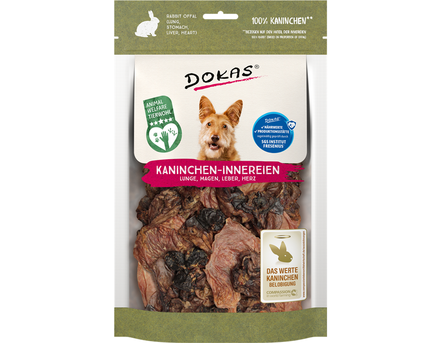 Dokas Dog Snack Kaninchen-Innereien (Herz, Lunge, Magen, Leber) 100 g 100 g