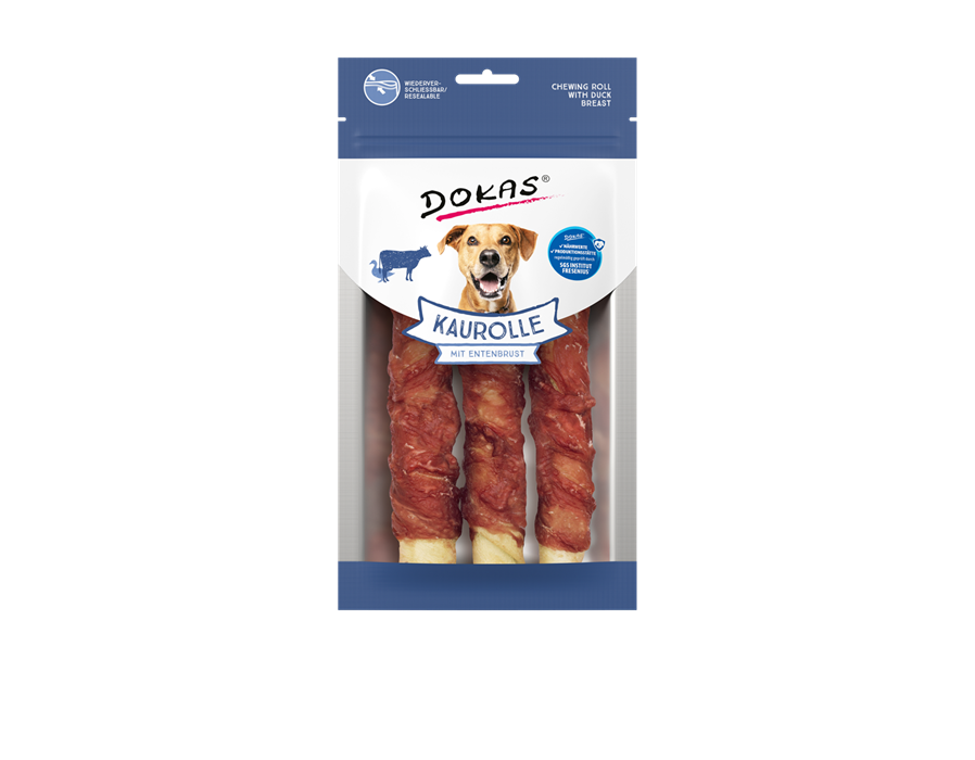 Dokas Dog Snack Kaurolle mit Entenbrust Medium 150g 150 g