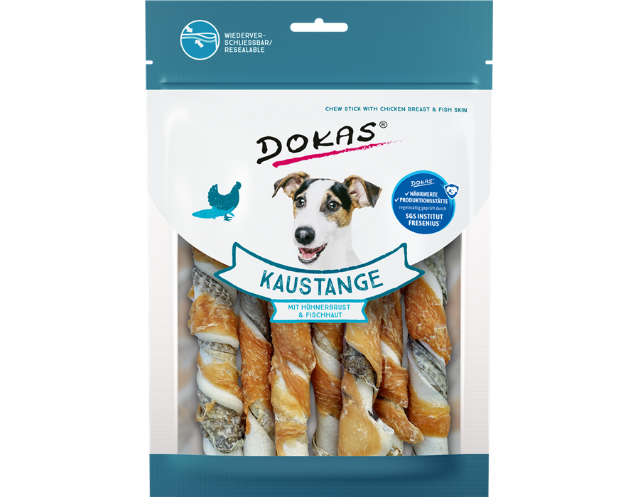 Dokas Dog Snack Kaustange mit Hühnerbrust & Fischhaut 170g 170 g