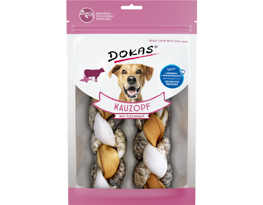 Dokas Dog Snack Kauzopf mit Fischhaut 2er 2er